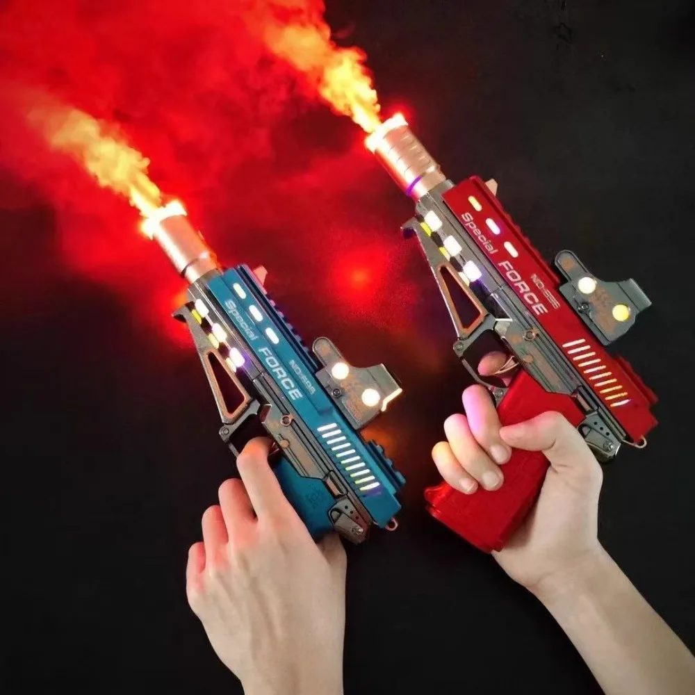 Nueva pistola eléctrica con luz de sonido, juguete con chorro de agua fría, luz LED de lucha, vibración, efecto de sonido, submetalladora, juguetes para niños y bebés