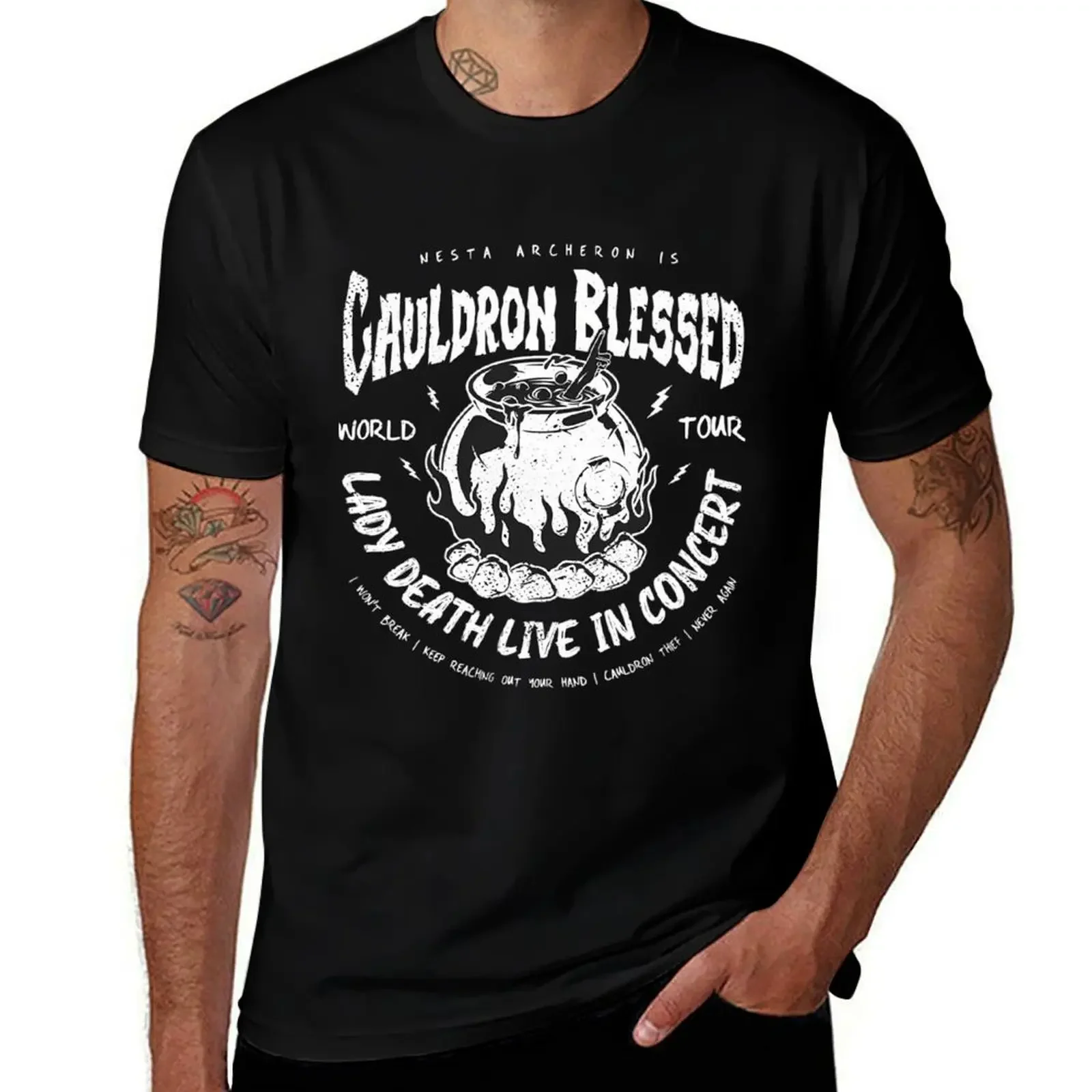 Nesta Archeron Acotar Cauldron Blessed Lady Death Band Shirt _Sarah J Maas Velaris Crescent City Rhysand Cassian Sjm Lic T-Shirt