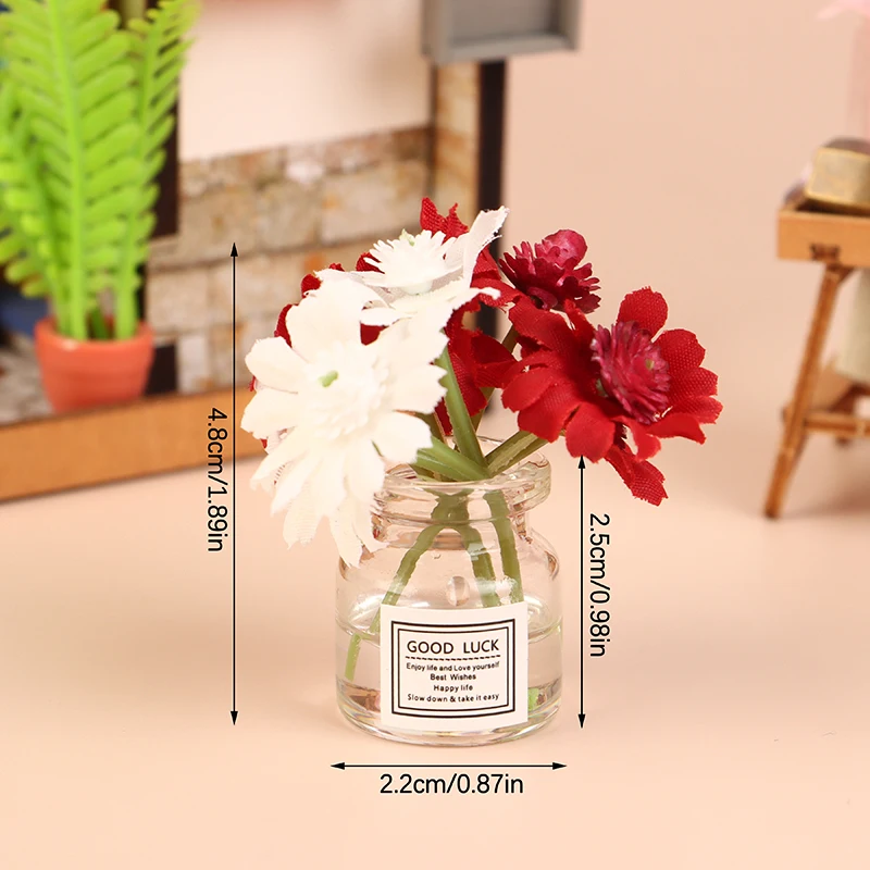 1/12 Poppenhuis Bloem Miniatuur Bloemenvaas Potplant Poppenhuis Home Decor Speelgoed Mini Tuin Ornament Poppen Accessoires