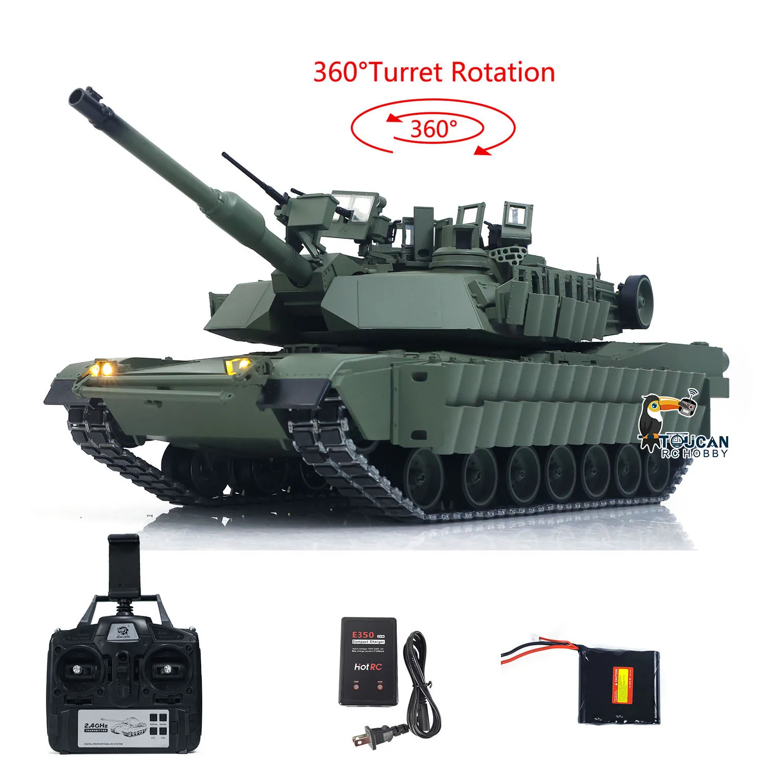 TOUCAN 1/16 メタルリモコン戦車 3918 エイブラムス M1A2 タスク II RC戦車 IR デュアルフローギアボックス砲塔 360度回転砲身反動