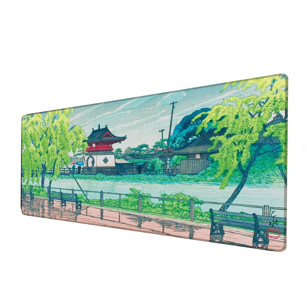 

Kawaii House Desk Mat Large Gaming Mousepad Xxl Cute Mouse Pad Anime Aesthetic Cozi Lofi Plant Nature Green Extended Deskmat