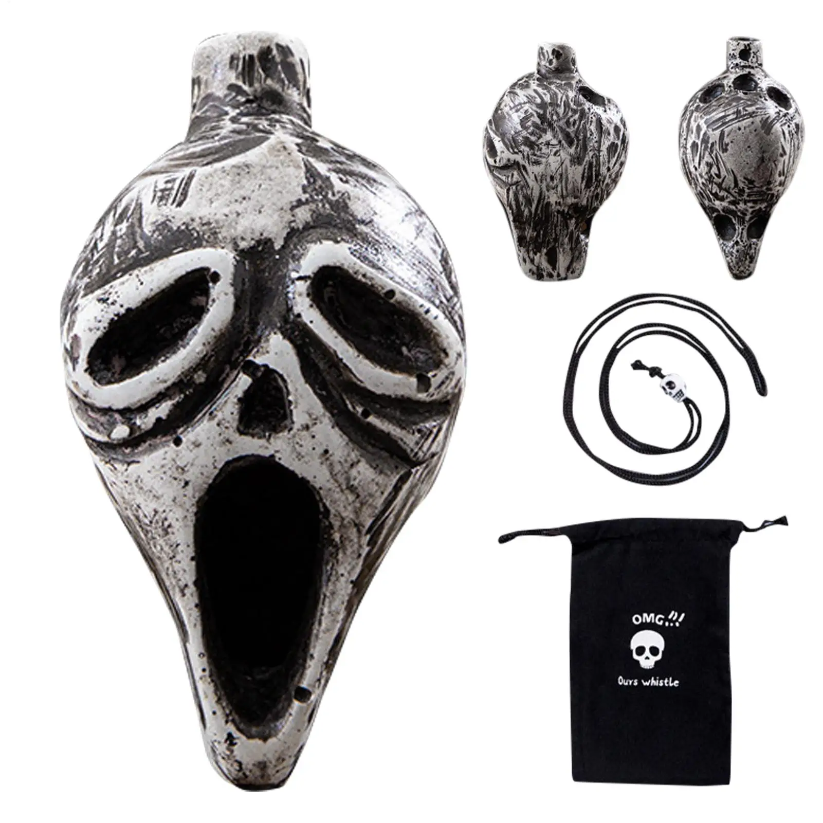 Halloween Whistle Skull Retro Extremely Loud Human Screaming Aztec War Whistle Halloween Collectible Aztec Skull Art Decoration