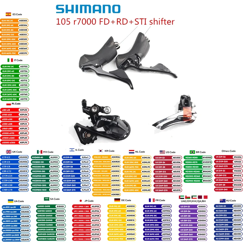 SHIMANO 105 R7000 Ultegra R8000 2x11 Speed Groupset Kit Shifter Derailleur Front Rear SS GS Origina Shimano Part