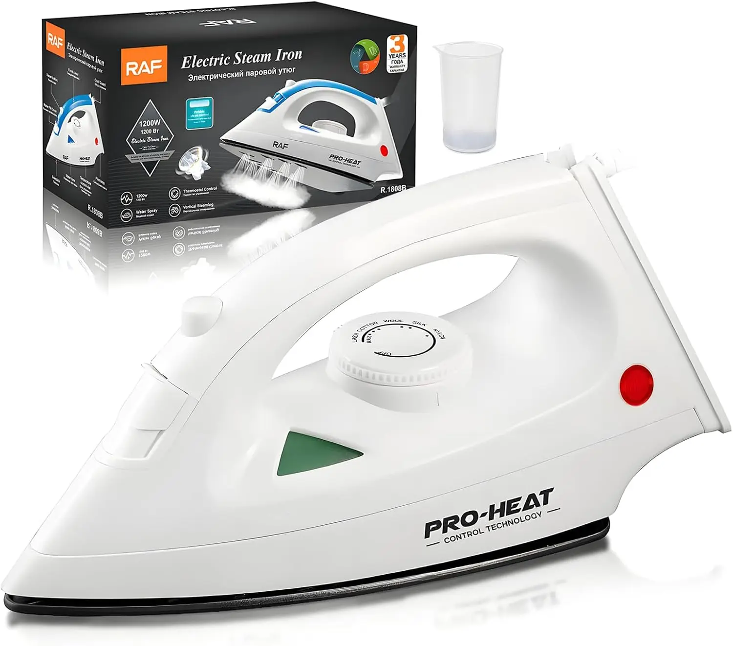 

Электрический утюг, паровой утюг, 1200 Вт, с функцией отпаривания, ручной и портативный, с пятью режимами регулировки температуры, быстро удаляет запахи