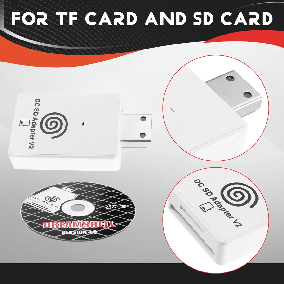 B02B-Dc Sd Tf Card Adapter Reader V2 Voor for Sega Dreamcast En Cd Met Dreamshell Boot Loader