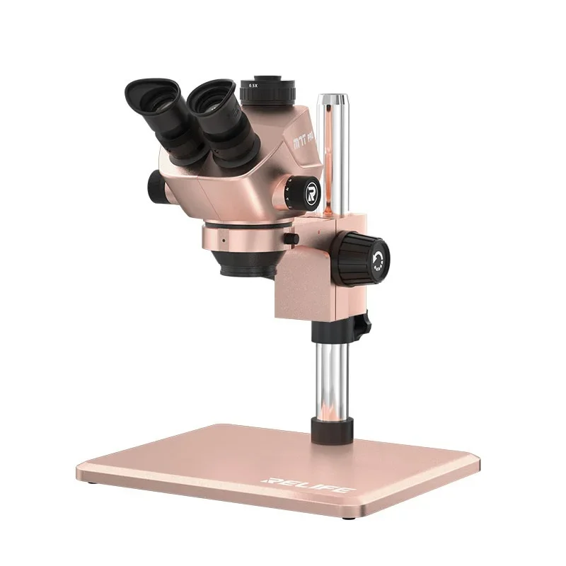 Microscope trinoculaire HD RL-M7T Pro-B11 avec objectif 7X-50X pour la réparation de téléphones portables, avec base en aluminium de grande taille