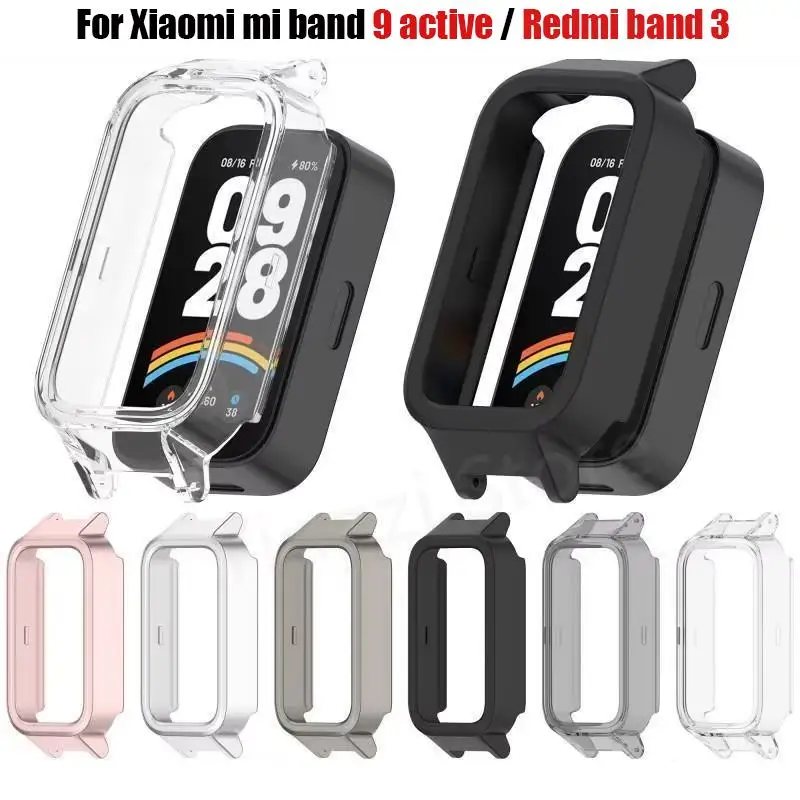 Hollow PC Case for Xiaomi mi band 9 active accessories All-Around Protective Hard Bumper shell for Xiaomi Redmi band 3 Cover
