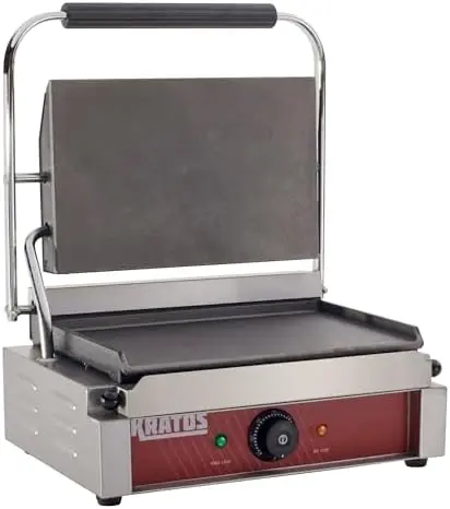 Commercial Electric Sandwich Grill with Smooth Plates, 14