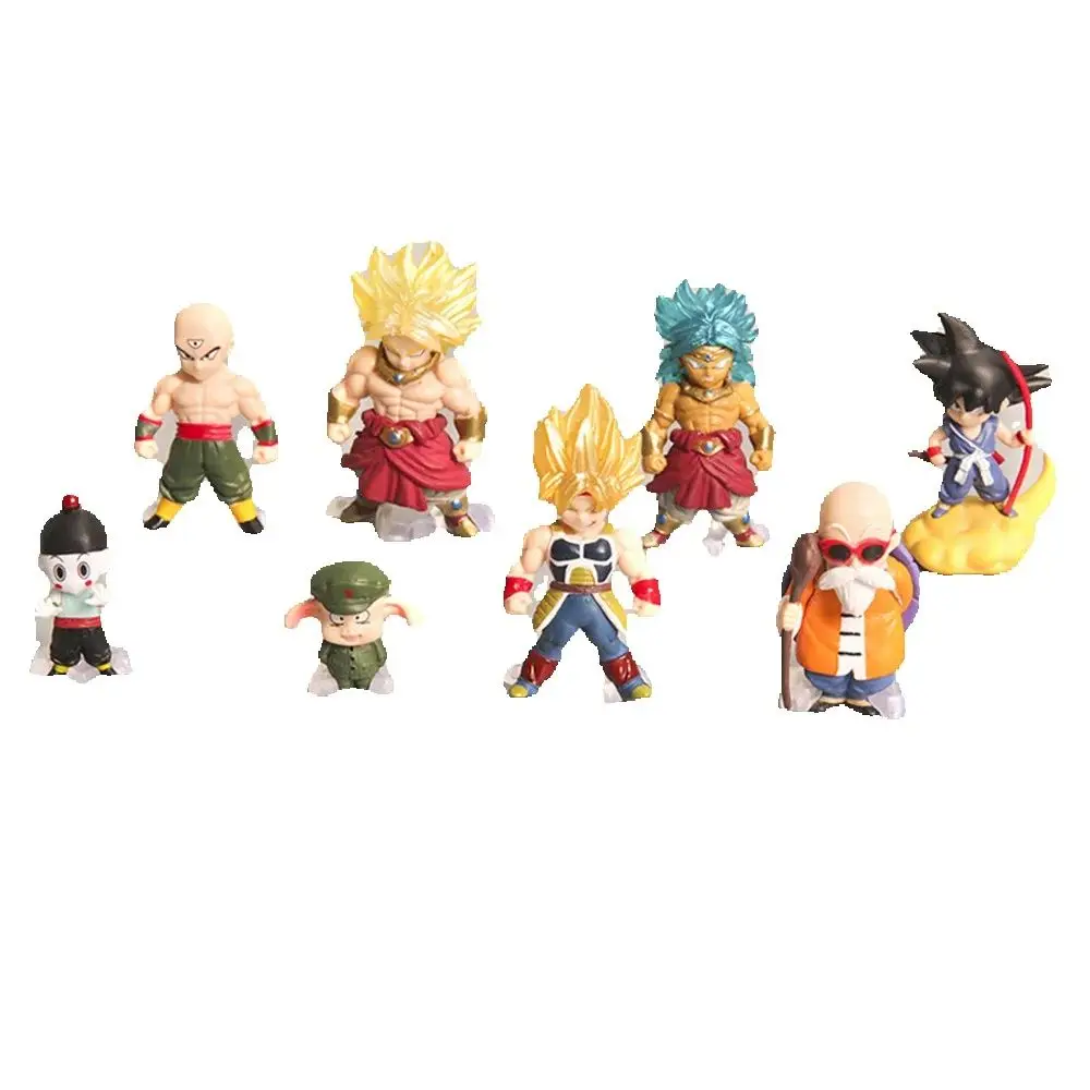 8 unids/set Anime Dragon Ball Z Son Goku maestro Roshi Uron Chiaotzu PVC figura de acción colección de estatuas modelo niños juguetes regalos de muñecas