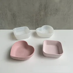 Concrete Square Heart Shape Silicone Molds DIY Handmade Epoxy Resin Jewelry Storage Tray Molds Storage Box Silicone Mold
