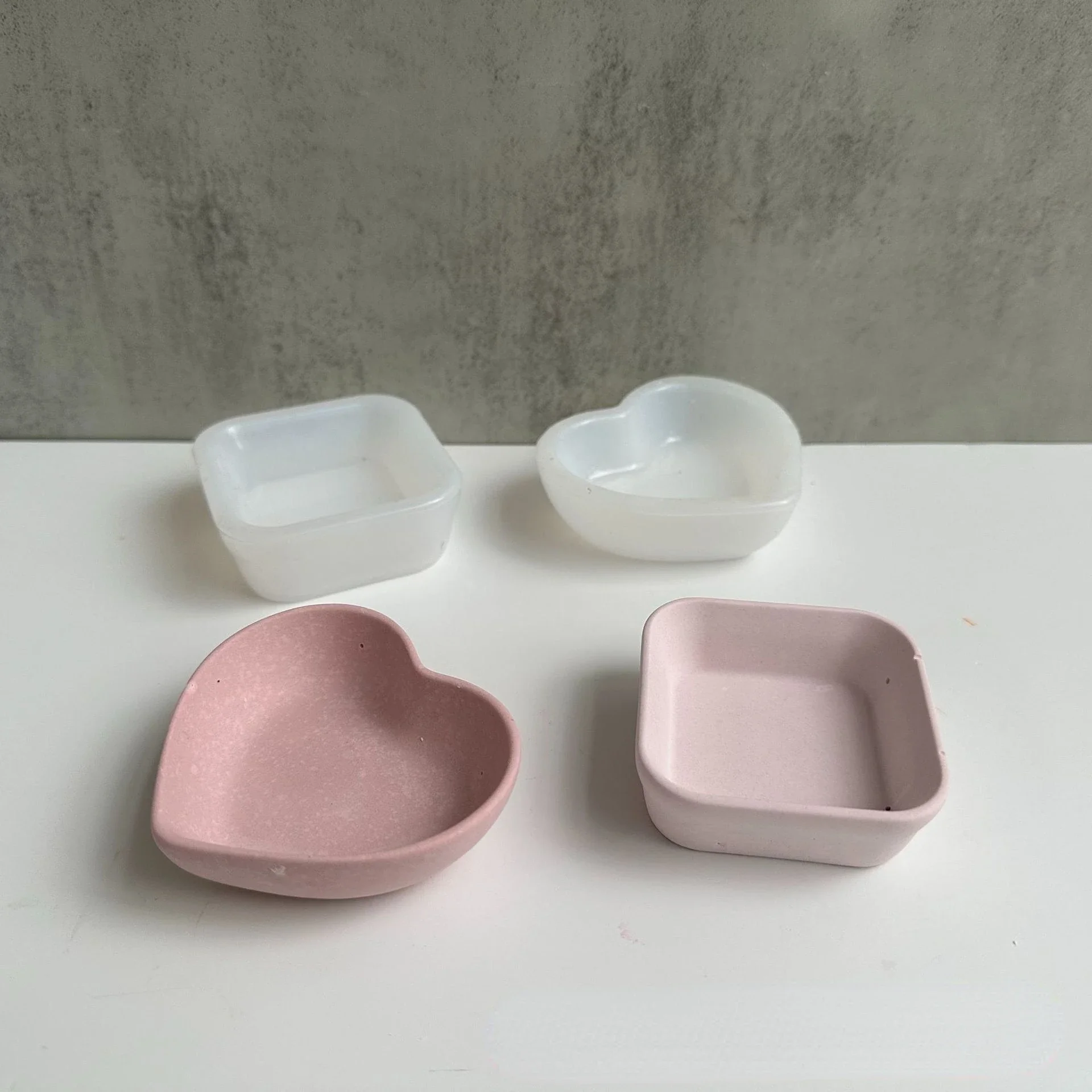 Betonowe kwadratowe serce kształt silikonowe formy DIY Handmade epoksydowa biżuteria z żywicy taca formy schowek silikonowe formy