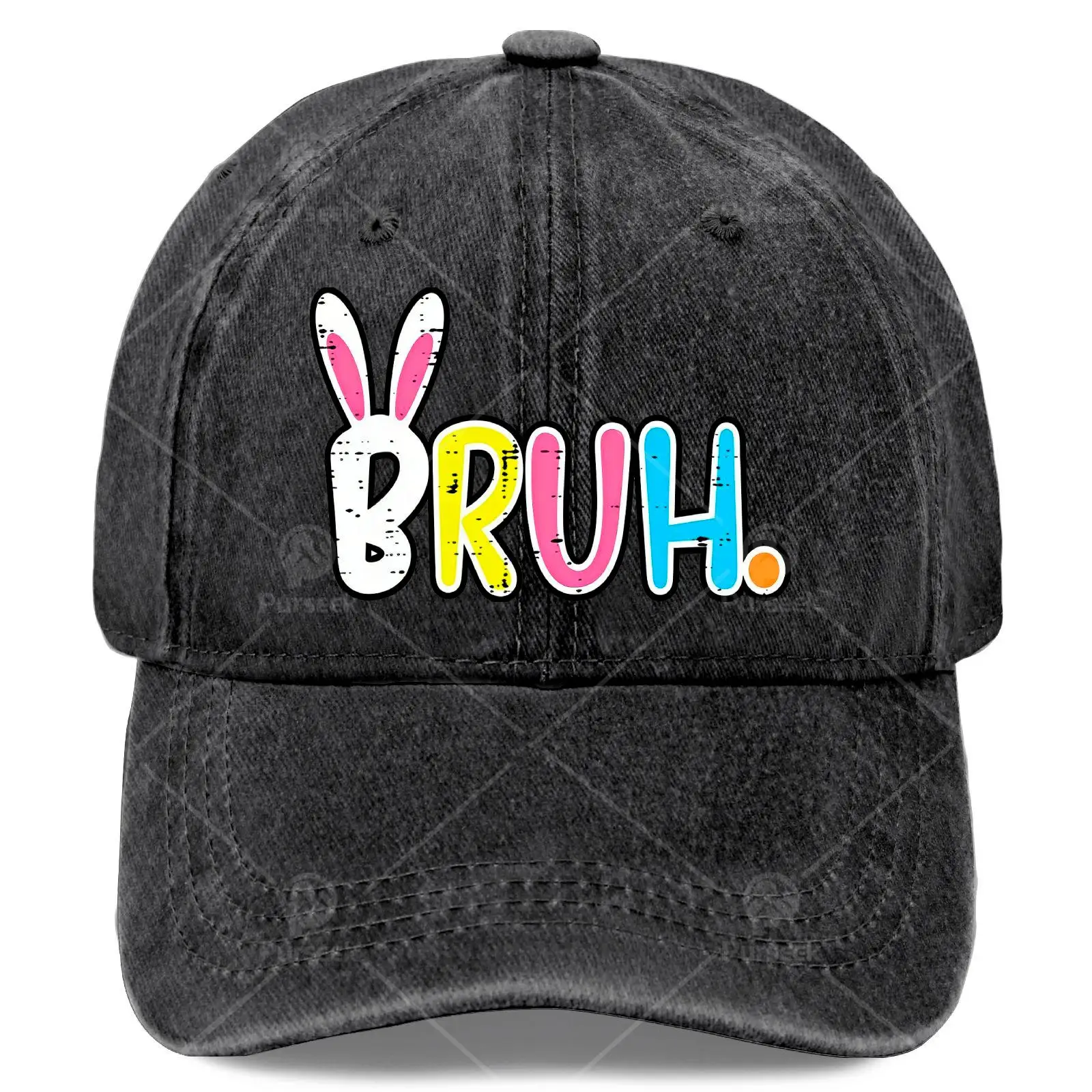 Trendy Unisex Baseball Featuring a Cute Rabbit Meme with Easter Bunny Ears