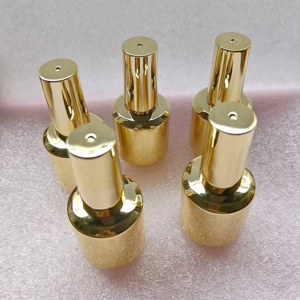 5 pieces 15ML Shinny Golden bottles Empty Glass bottle with brush lid for Nail Gel polish Nail art Nail Salon