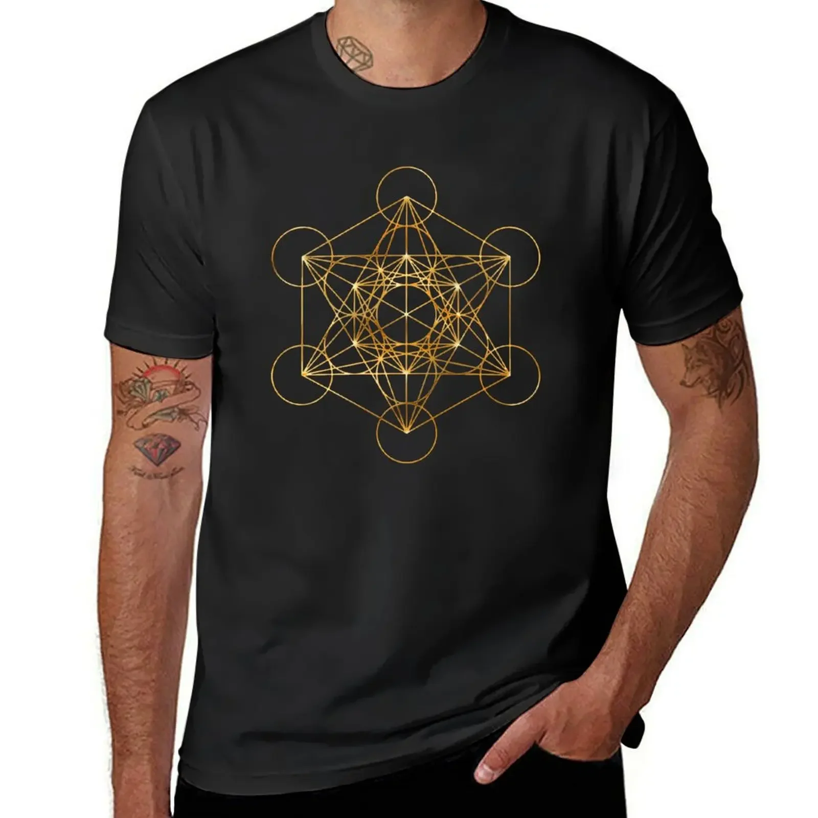 

The Sacred Geometry of the Metatron Cube T-Shirt man t shirt cute tops customs design your own cotton t shirt men