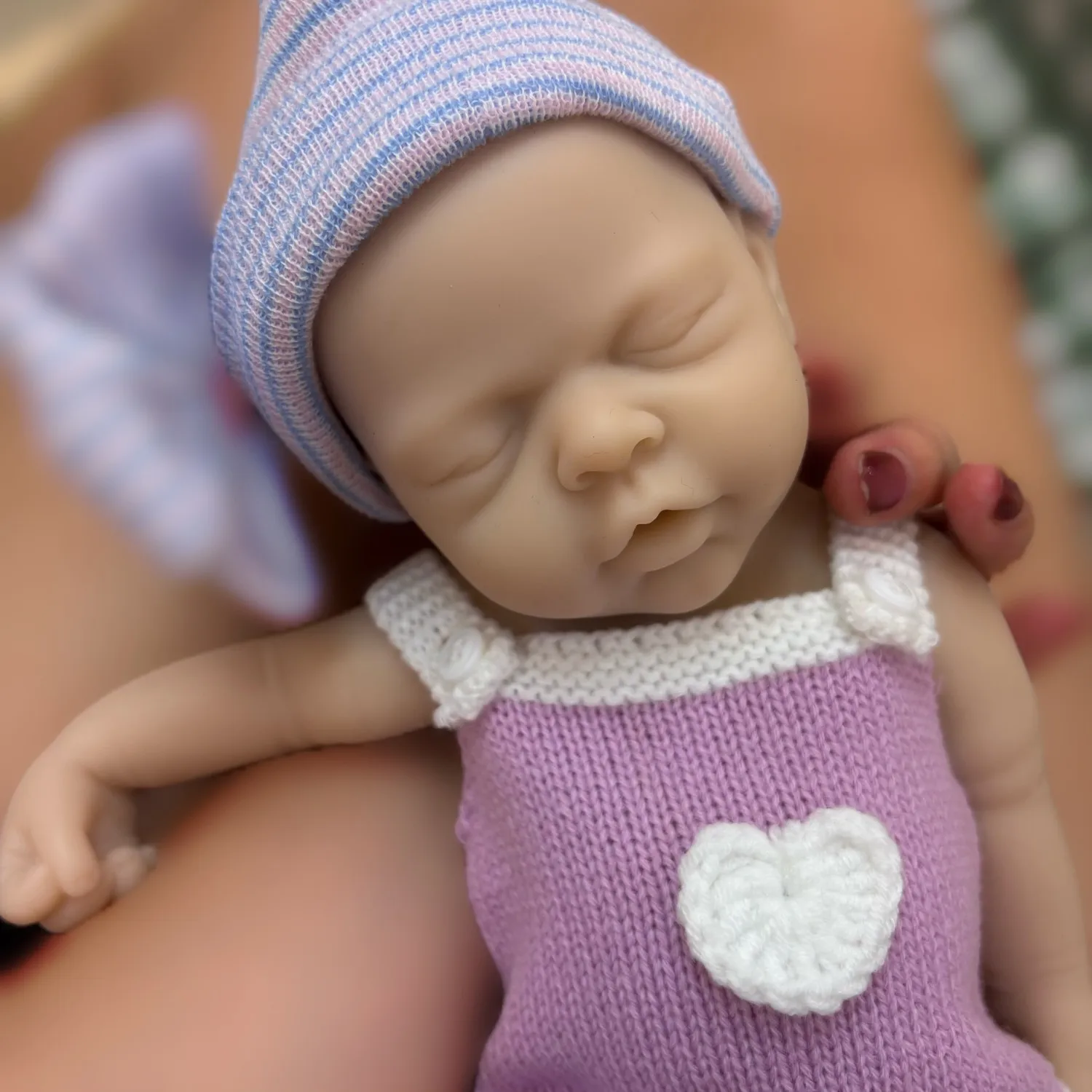 Reborn-Puppen, 33 cm, offener Mund, Silikon, für Mädchen, Ganzkörper, weiches Silikon, unbemalt, Neugeborene, wiedergeborenes Silikon, echt