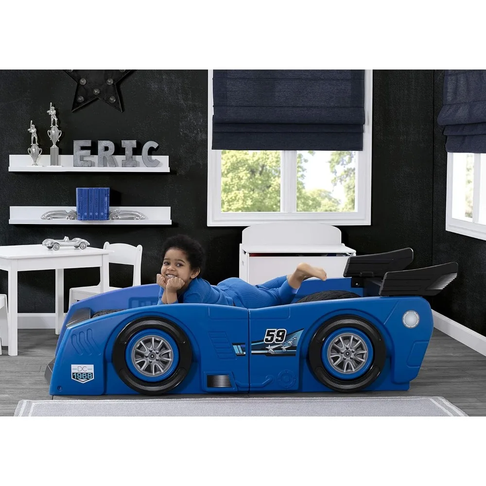 Grand Prix Race Car, cama de niño pequeño a gemelo, azul