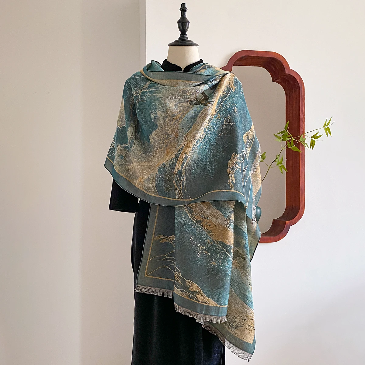 

Новый зимний элегантный кашемировый шарф в национальном стиле для женщин, женский роскошный брендовый шаль из пашмины, пончо, толстое одеяло, теплая буфанда