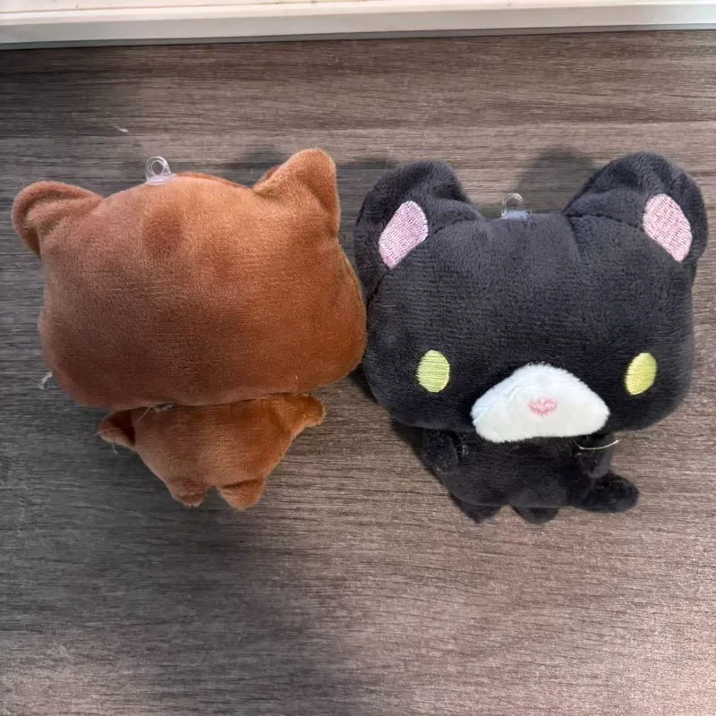 Adorable Brown Bear and Little Black Cat Plush Toy Pendant Cartoon-style Cute Book Bag Decoration Small Pendant view 5
