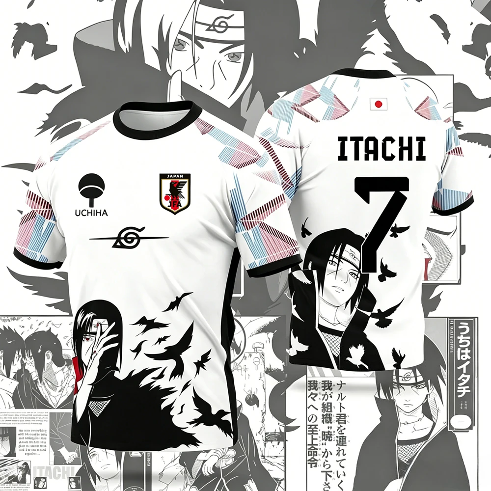 2026 Sommer Anime-Stil 3D Stereoskopisch Bedrucktes Naruto Uzumaki, Sasuke, Kinder-T-Shirt mit Comic-Design – Detail 7