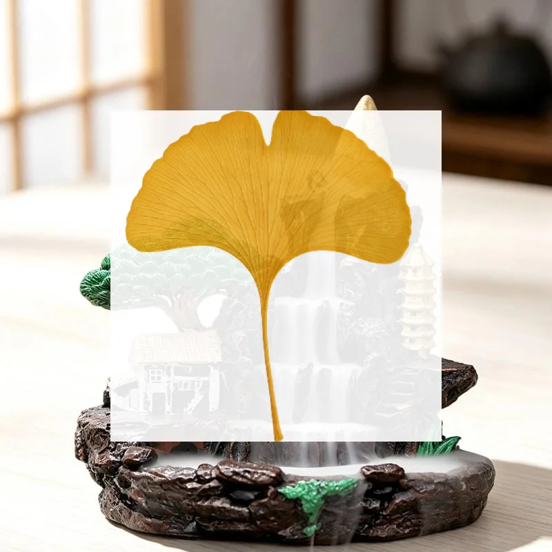 1Pcs Resin Mountain Waterfall Backflow Incense Burner Handcrafted Design Smooth Smoke Flow For Home Office Meditation Room Deco