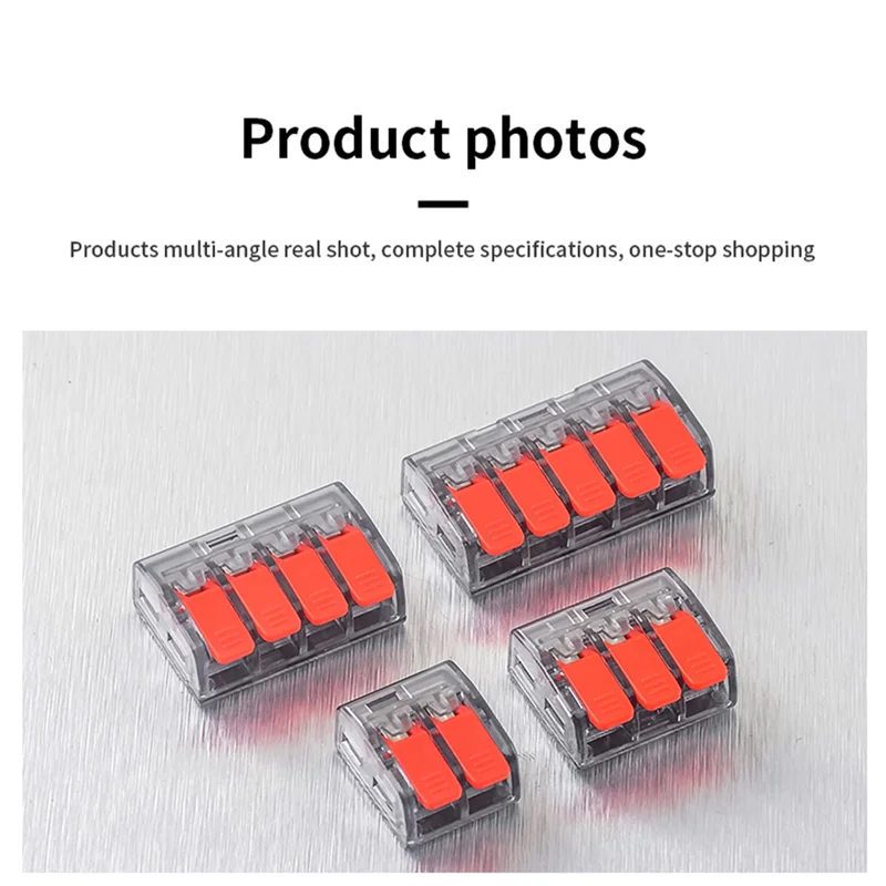 HLZS-CMK63 Lever Wire Quick Connectors Clamp Electrical Cable Home Assortment Terminal Block 0.08-4Mm 32A