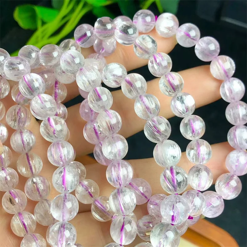 

Natural Kunzite Bracelet Women Top Quality Fashion Energy Stone Reiki Healing Strand Bangles Yoga Gift 7/8MM