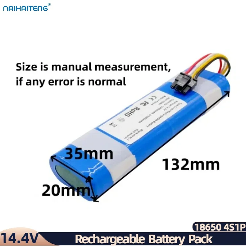 14.4V 14.8V 2600mAh 3500mAh Rechargeable Li-ion Battery Pack For Vacuum Robot Xiaomi Trouver Lds Rls3 New Customizable Wholesale