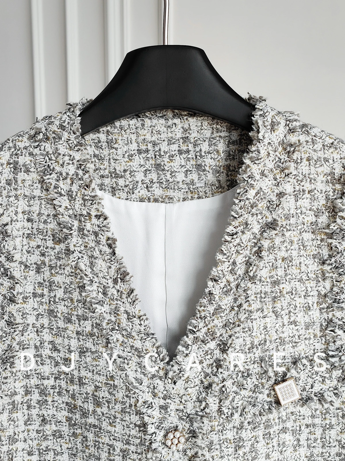 New Mixed color gold wire jacquard gray plaid commuting vest big  size