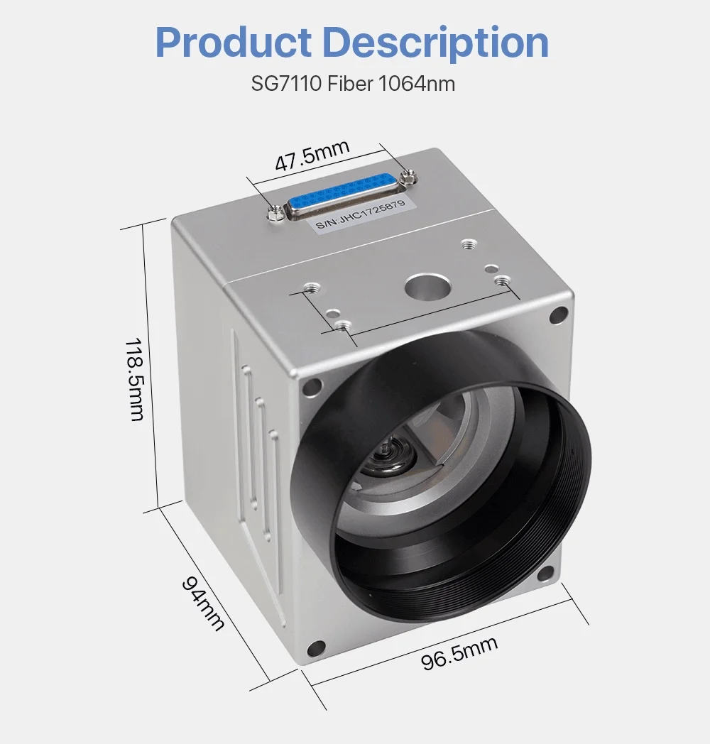 

SG7110 1060nm 1064nm 355nm CO2 Fiber UV Laser Scanning Galvo Head Input Aperture 10mm Galvanometer Scanner with Power Supply Set