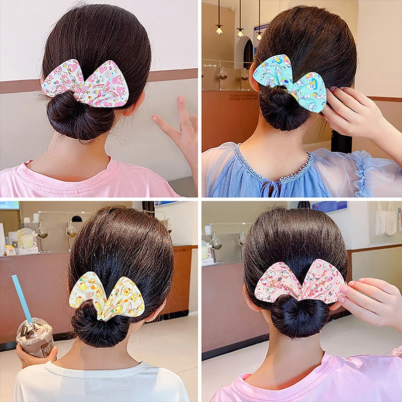 Plush Anime Hair Accessory Leather Band Cute Girl Elastic Scrunchies Birthday Gift