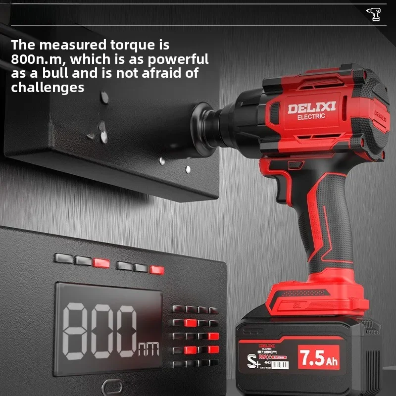 

Бесщеточный электрический ключ 2025, ударный гайковерт с литиевой батареей, втулка с высоким крутящим моментом, мощный динамометрический ключ для работников полок