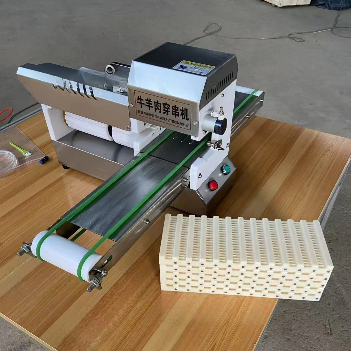 

multi-functional string threading machine, stainless steel string threading artifact, beef and mutton string threading