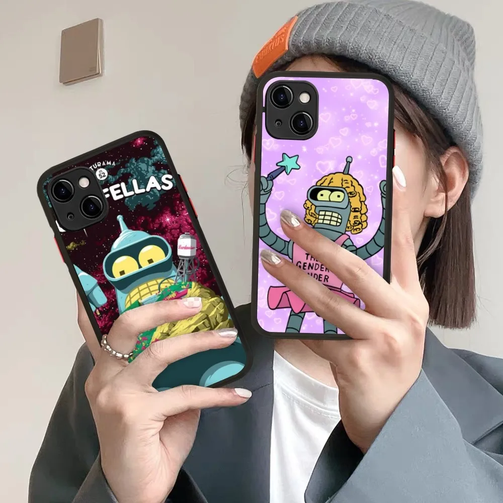 

Anime F-FuturamaS Phone Case for iPhone 14 11 12 13 Mini Pro Max 8 7 Plus X XR XS MAX Translucent Matte Cover