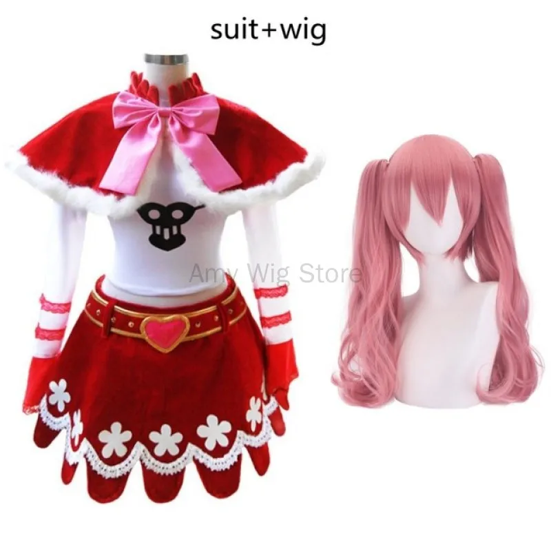

Perona Wig Anime Cosplay Costume Wig Soul Fruit Princess Sexy Woman Shawl Skirt Halloween Red Christmas Clothes Uniform Suit