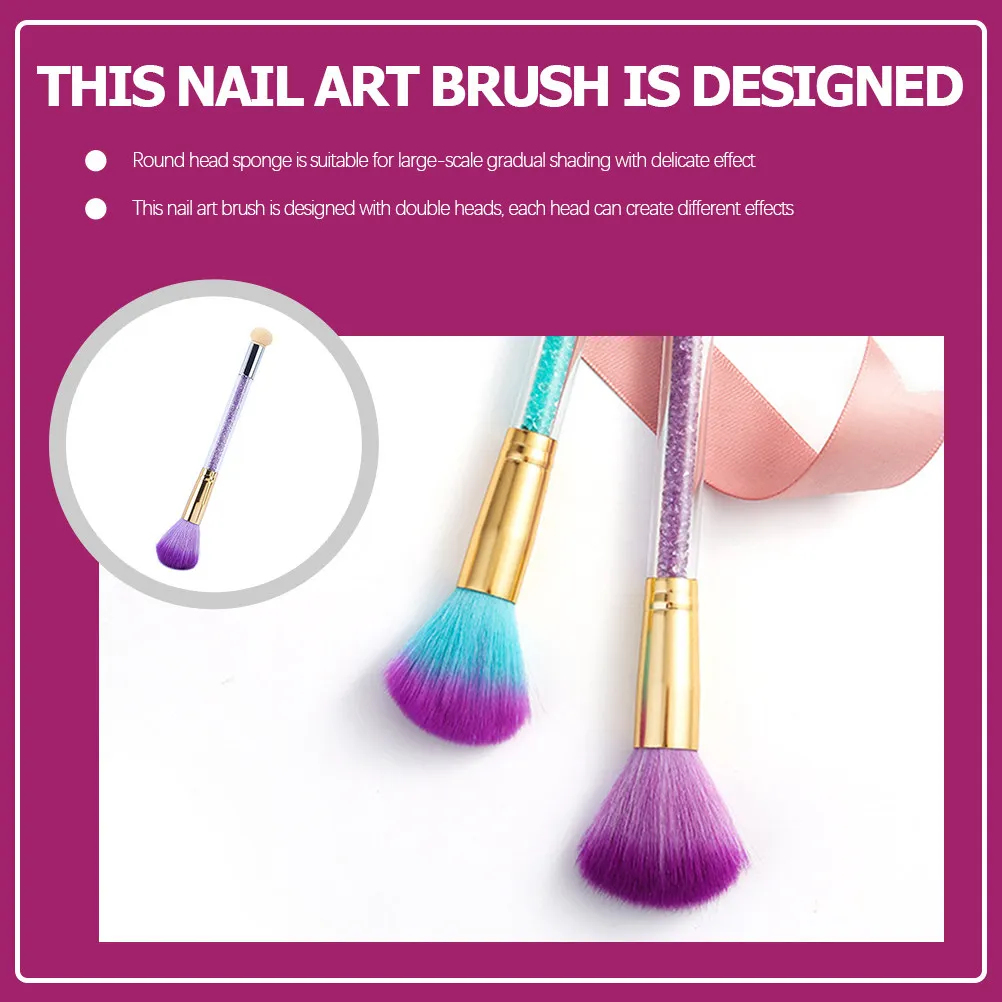 Dual-Head Nail Sponge Brush for Gradient, Glitter Powder & Nail Art Painting – Professional Beauty Tool