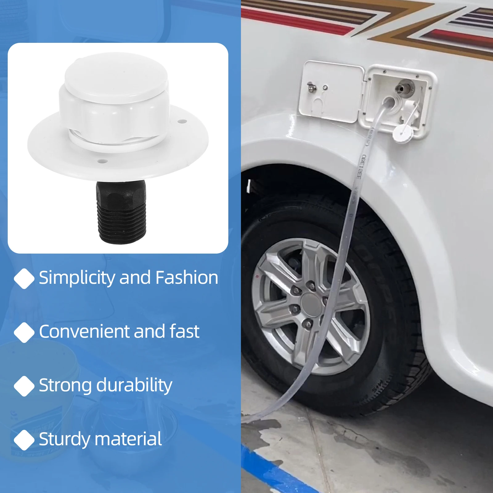Accesorios de repuesto unidireccionales, piezas de Camper, válvula de retención de gravedad, conexión de llenado de remolque marino, relleno de autocaravana