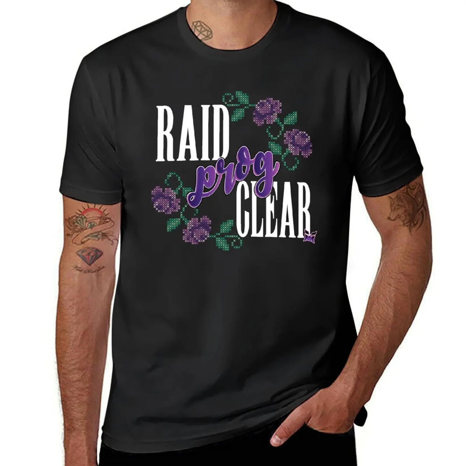 raid, prog, clear (savage) T-Shirt summer tops Aesthetic clothing anime clothes t shirts men