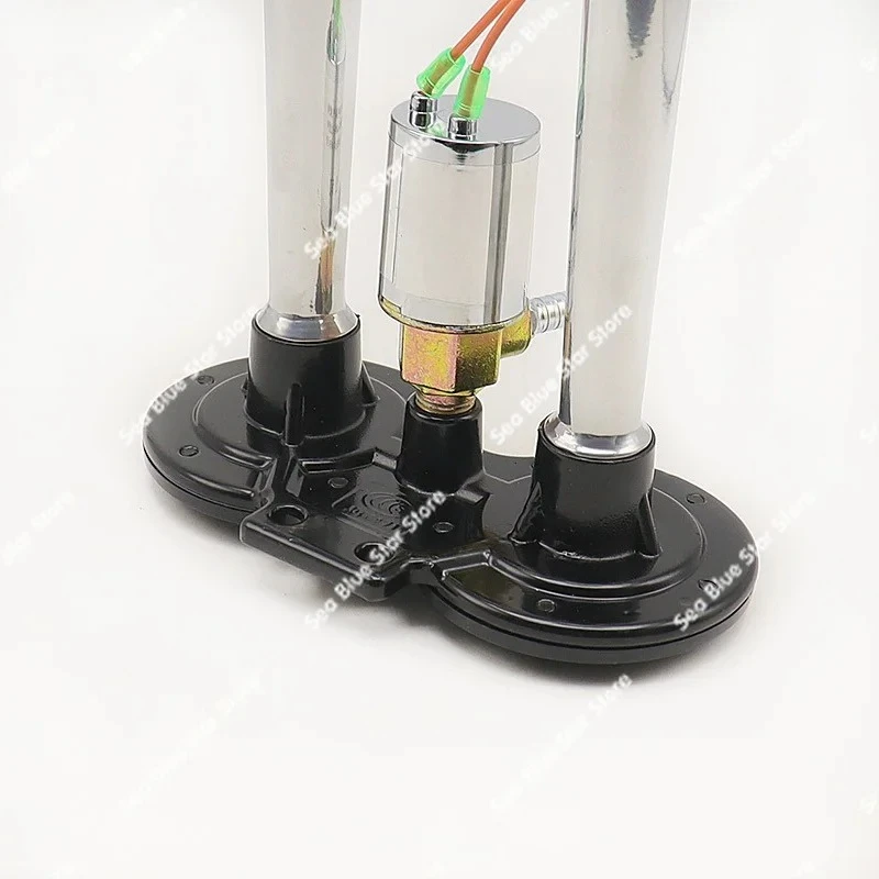 Large truck 12v24 volt electrically controlled gas horn whistle treble super loud waterproof metal double tube universal whistle