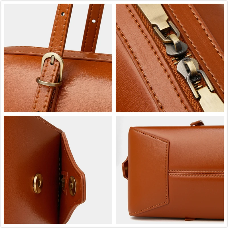 BURMINSA Genuine Leather Armpit Bags For Women 2026 Luxury Office Shoulder Handbags Elegant Pillow Tote Daily Commute Handbags