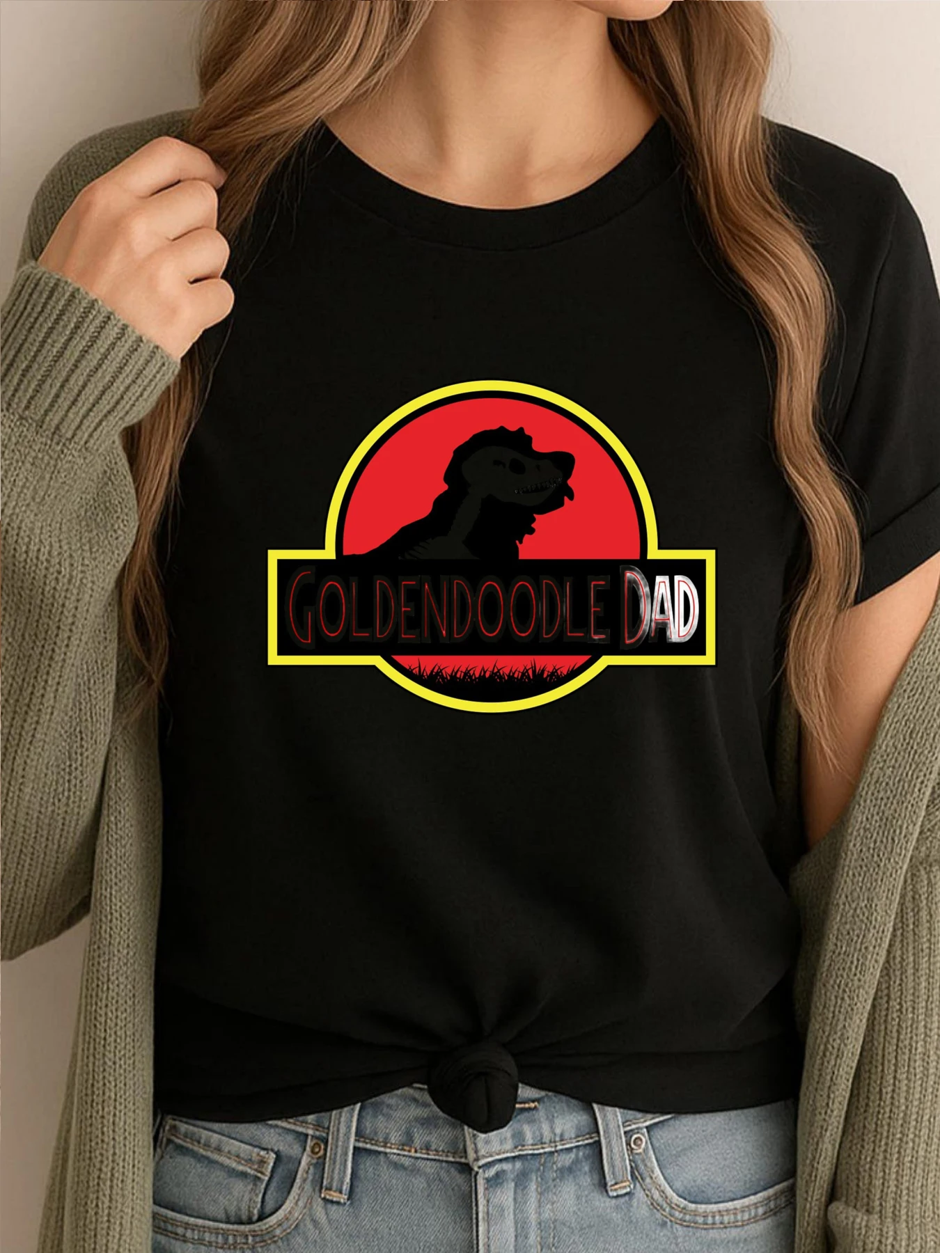 

Newest Printed Tees Jurassic Goldendoodle Dad Mens Clothing 2025 Graphic Tees Original Mens T-Shirts Retro Style