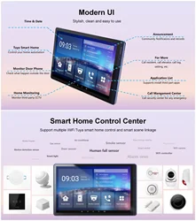 Wireless IP intercom system 1080P 10 inch Tuya zigbee Smart home automation Tablet Android OS 2 way intercom system