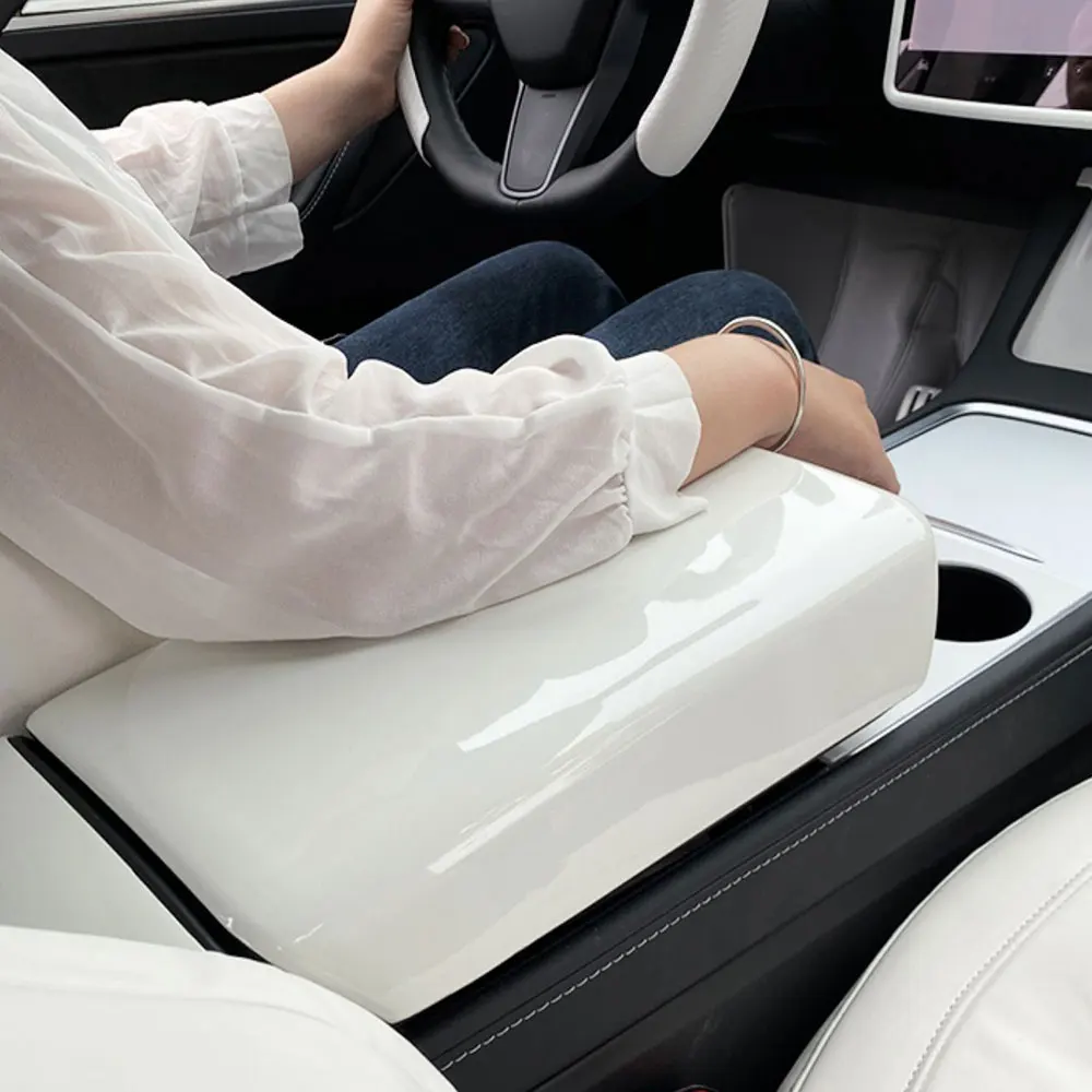 Center Storage Armrest Cover Trim For Tesla Model 3 (Fit Model 3 Highland) Model y 2016-2024 Carbon Fiber ABS Inner Accessories