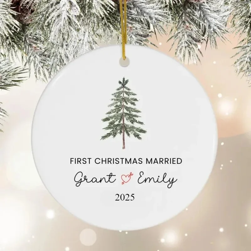 Personalized First Christmas Married Mr Mrs Tree Christmas Ornament Newlywed Christmas Gift Custom Married As Mr Mrs Ornament
