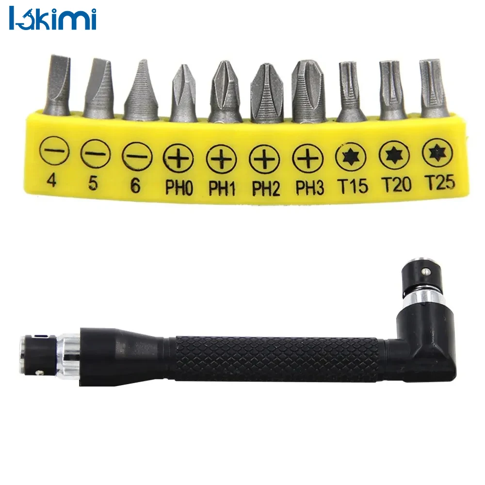 

1/4 Hexagon L Type Screwdriver Bit, 90° Double-End Handle, Black 6.35mm Wrench Tool LK-AA129