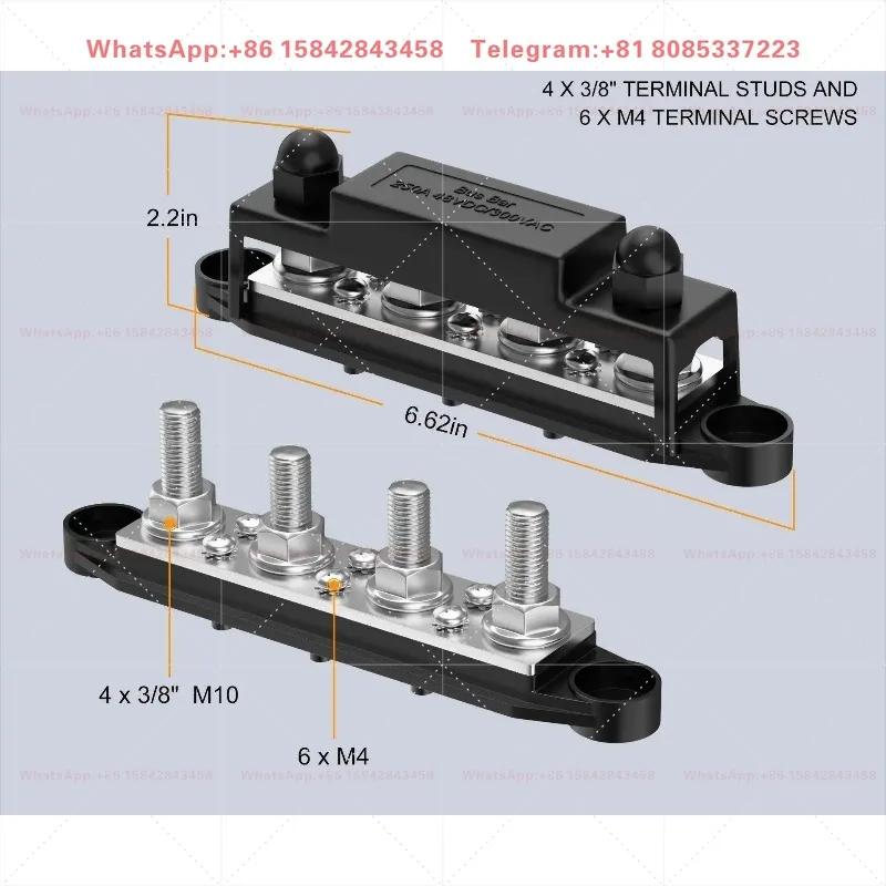 M8 Yacht RV High Current Busbar Terminal Block High Power Busbar For Circuit Modification