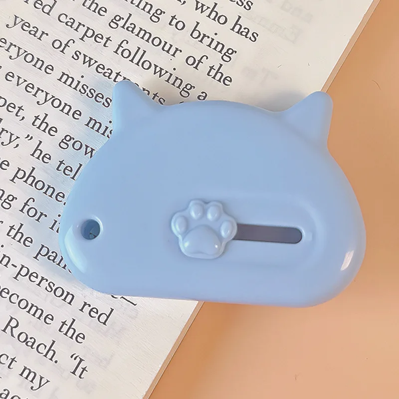 Mini Cartoon Kitten Letter Opener for Kids Kawaii Cat Paw Stationery Paper Cutter Portable Box Cutter Student School Supplies