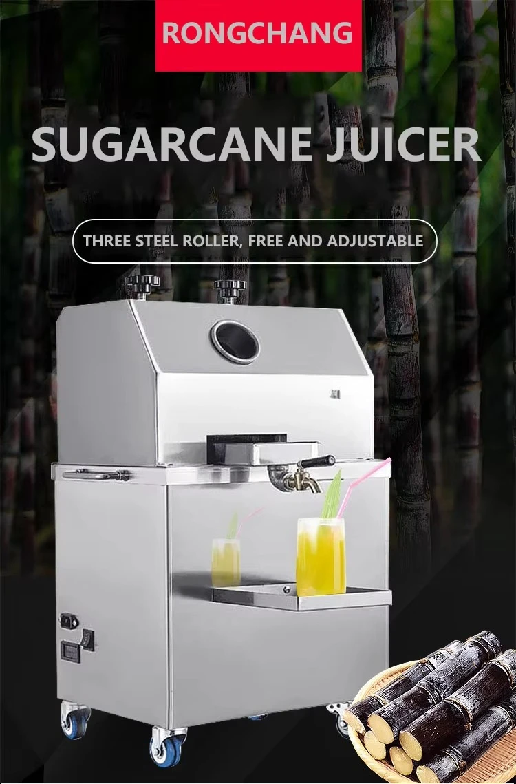Novo portátil de aço inoxidável comercial espremedor de cana de açúcar máquina espremedor de cana de açúcar para varejo industrial para a cozinha