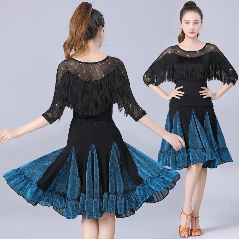 Big swing skirt suit adult training clothes table performance clothes latin dance dress ballroom dance accessories