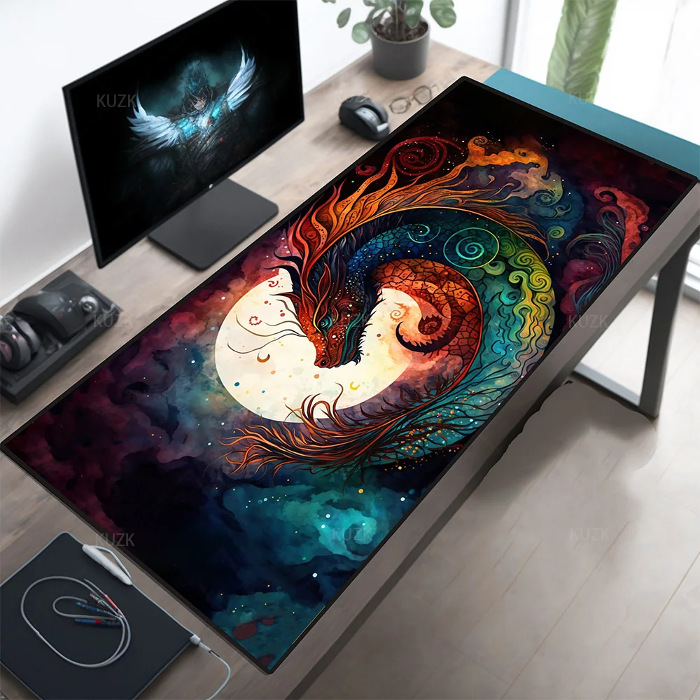 Sakura Dragon Gaming Mousepad ,Chinese Dragon Desk Mat, XXL Gaming Mouse Pad, Non-Slip Rubber Keyboard Mat,Computer Accessories