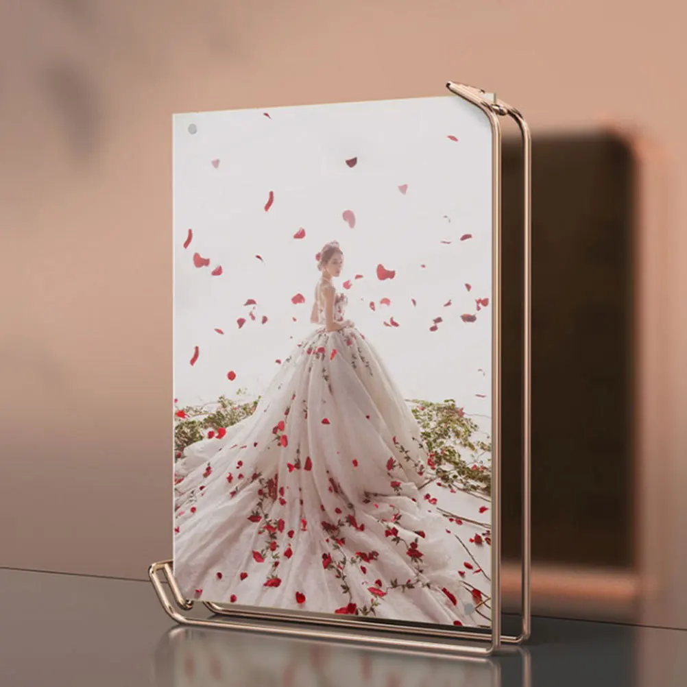 

Photo Display Stand Frame Picture Frames Standing Decorative Modern for Desk Vintage